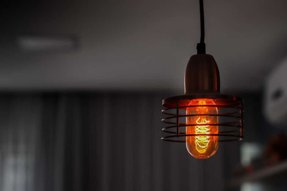 Smart lighting creating ambience in a living room