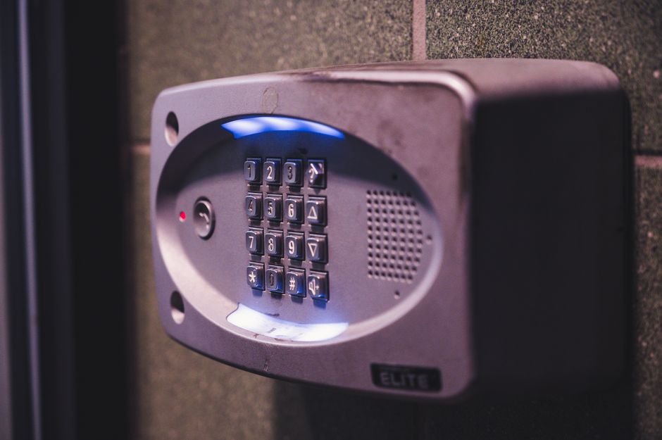 Smart lock keypad entry on a front door