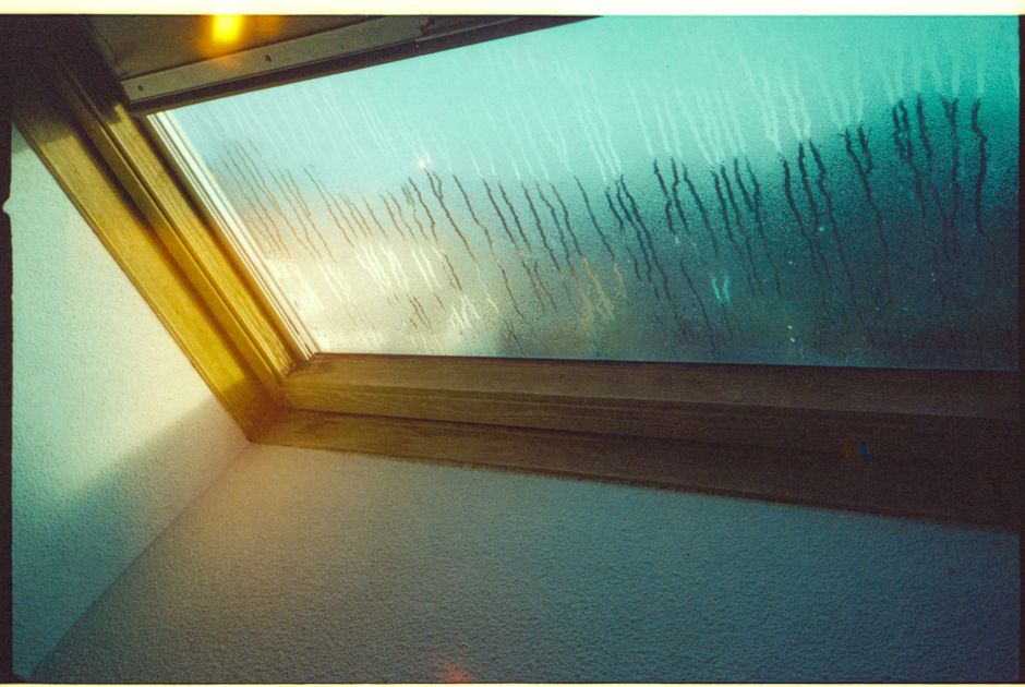 Condensation on a window in a UK home
