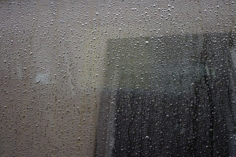 Condensation on a UK window in a damp room