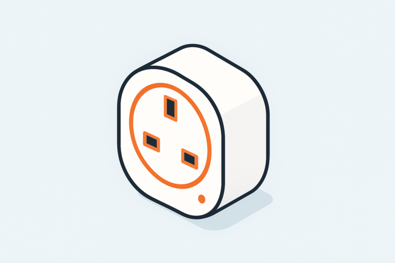 Illustration of a UK smart plug