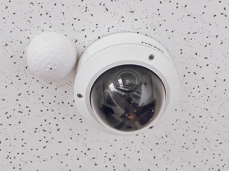 A security camera representing smart home privacy considerations